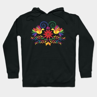 Mexicana Art Otomi Birds Flowers Hoodie